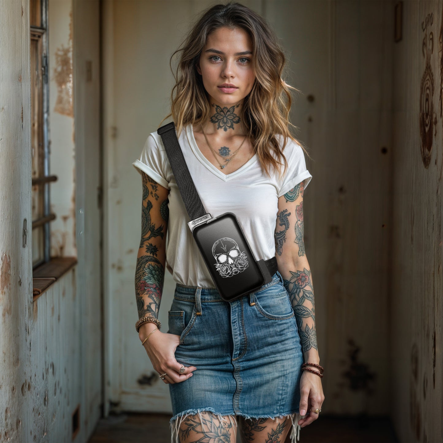 PHONE BAG | Skull and roses