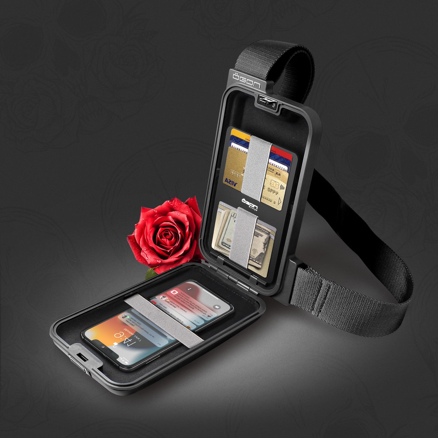 PHONE BAG | Skull and roses